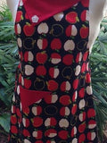Handmade Retro Style Women's Red Apple Print  Full Apron