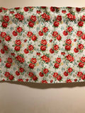 WHITE FLORAL VINTAGE STYLE VALANCE 42 x 15 INCHED
