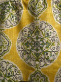 HANDMADE YELLOW AND GREEN VALANCE 52 X 15 INCHES