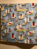 HANDMADE LIGHTHOUSE AND BOAT ,42 X 15 INCHES