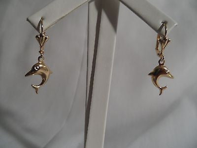 18 kt Gold Filled Dolphin  Earrings (4560)