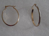 18 kt Gold Filled with Rhodium  Oval Hoop Earrings (2828)