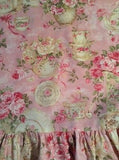 Handmade  Pink Floral Shabby Chic Pillow Case/Cover with or without Ruffle