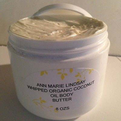 Whipped Organic Coconut Oil Body Butter 8 ozs Handmade