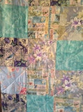 Handmade  Turquoise  Patchwork,Lap, Throw ,Quilt