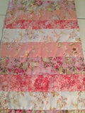 Handmade Pink and White Victorian Style  Quilted Table Runner/Scarf 15 x 45 ins