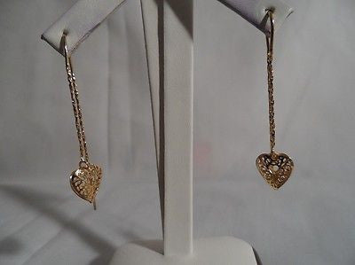 18 kt Gold Filled Heart Threader  Earrings (7141)