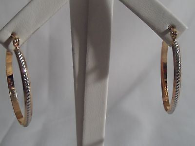 18 kt Gold Filled with Rhodium  Oval Hoop Earrings (2828)