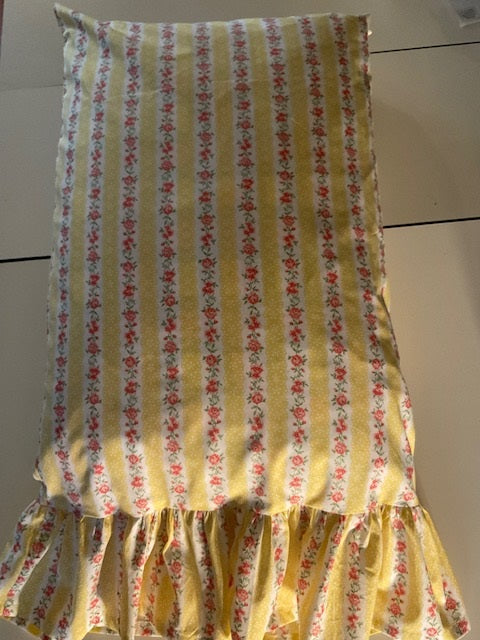 HANDMADE YELLOW SHABBY ROSE PILLOW CASE/COVER WITH OR WITHOUT RUFFLE