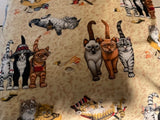 HANDMADE PLAYFUL CATS VALANCE, 42 X15 INCHES