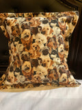 HANDMADE DOG PRINT PILLOW CASE/COVER WITH FLANGE