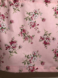 HANDMADE PINK FLORAL VALANCE , 41 X 15 INCHES
