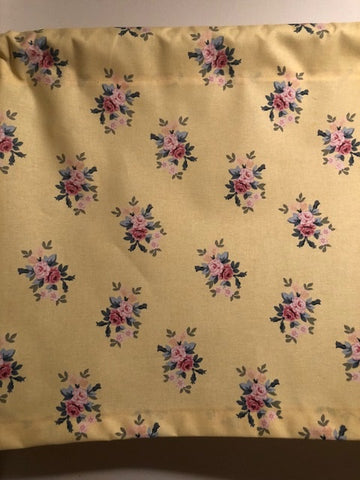 HANDMADE LAURA ASHLEY YELLOW COUNTRY FLORAL VALANCE  52 X15 INCHES
