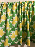 HANDMADE GREEN AND YELLOW APPLE VALANCE ,40 X 15 INCHES
