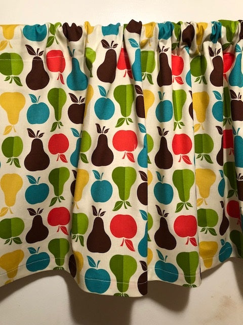 HANDMADE MULTI-COLOR APPLE VALANCE ,42 X 15 INCHES