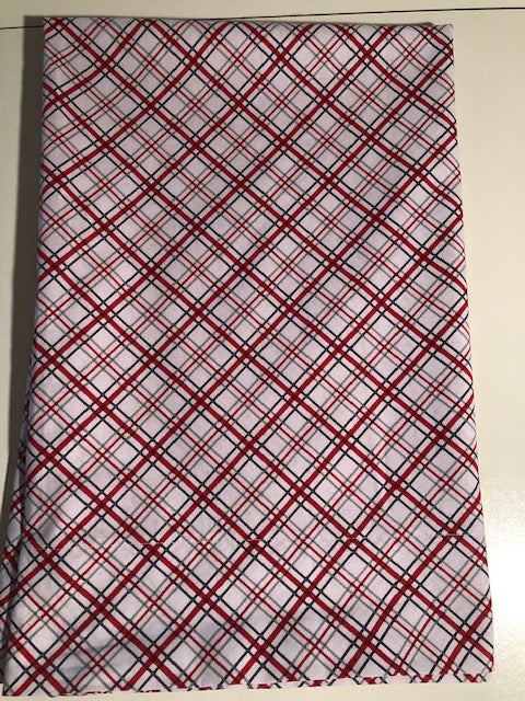 HANDMADE RED AND GREEN PLAID COTTON PILLOW CASE/COVER