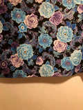 HANDMADE BLUE AND LAVENDER SHABBY CHIC VALANCE 42 X 15 INCHES