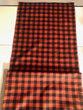 HANDMADE RED AND BLACK PAID FLANNEL TABLE RUNNER16 x 53 inches,