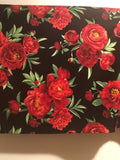 HANDMADE RED FLOWER VALANCE 41x 15 inches,